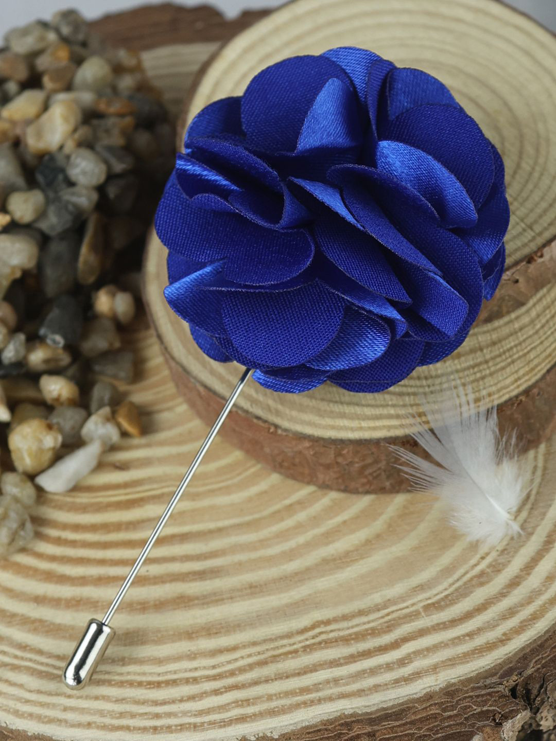 House of Pataudi Blue Flower Brooch