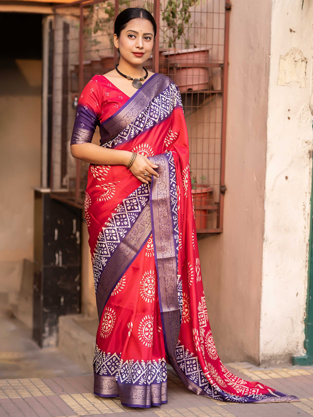 Pink Soft Cotton Saree With Unstitched Blouse Piece