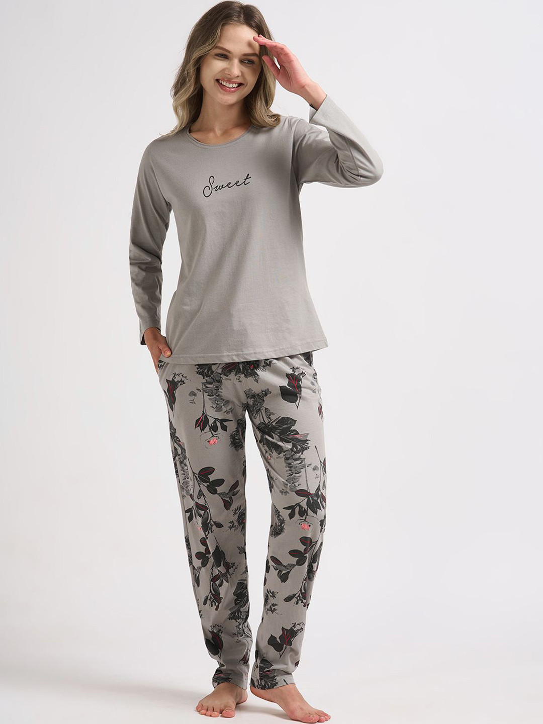 Juliana Dream Women Printed Pure Cotton T-shirt & Pyjamas Night suit
