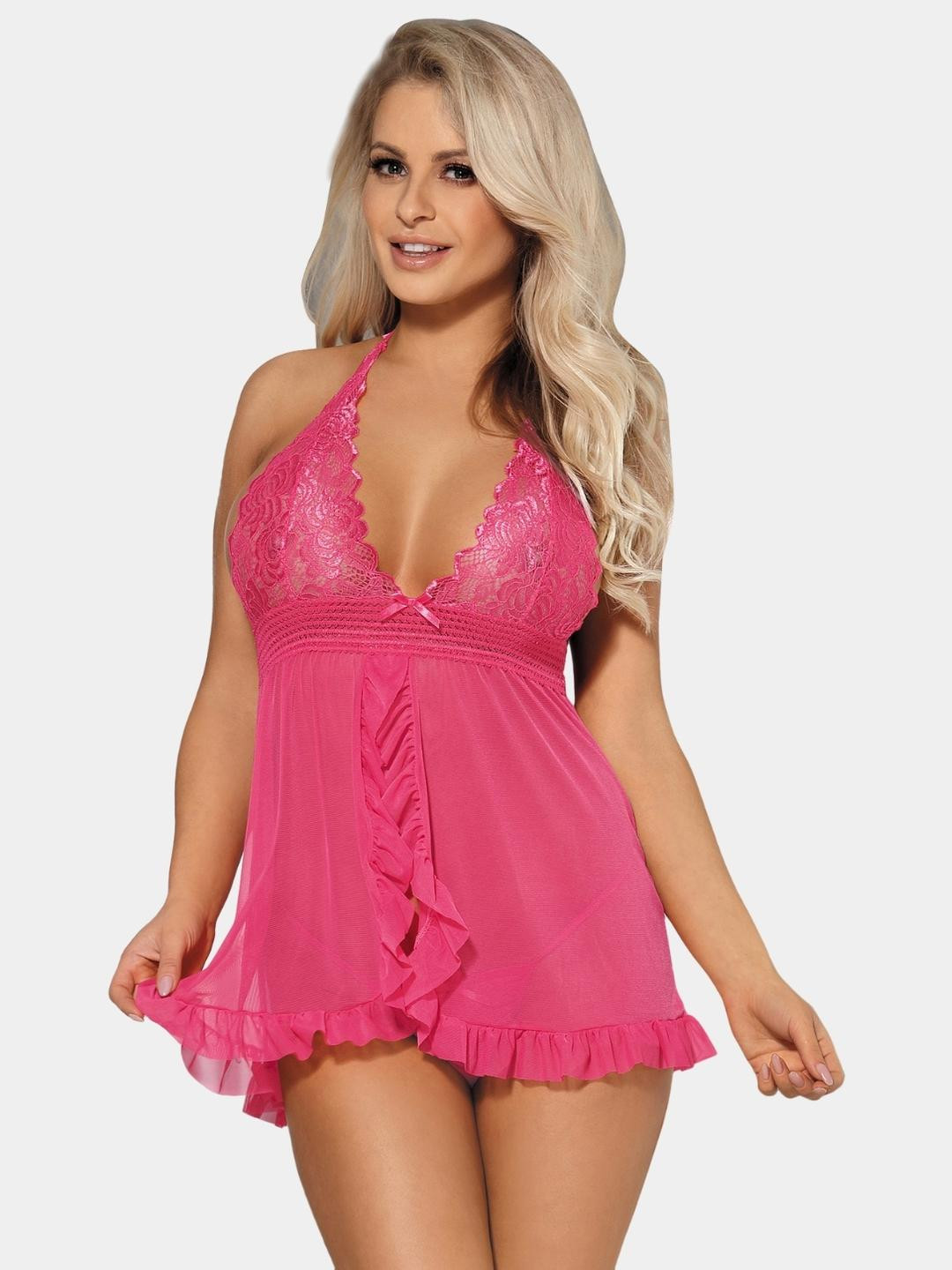 MYZA Halter Neck Front Open Baby Doll
