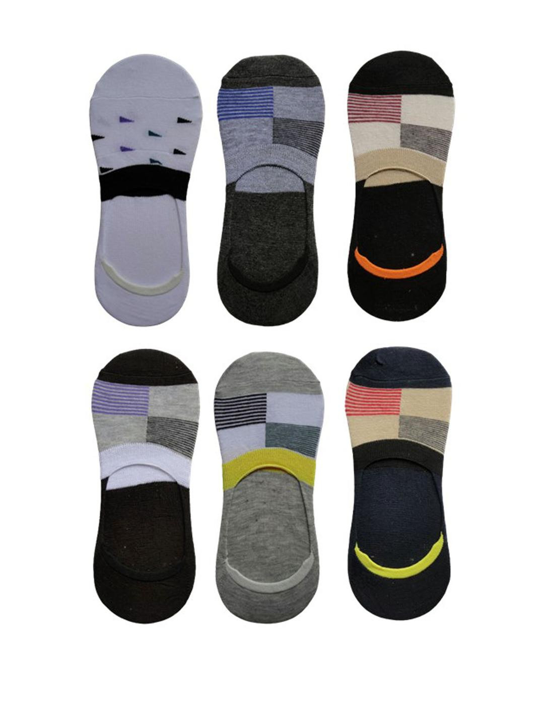 VOICI Unisex Pack Of 6 Multi Color No-Show Invisible Casual Cotton Loafer Socks