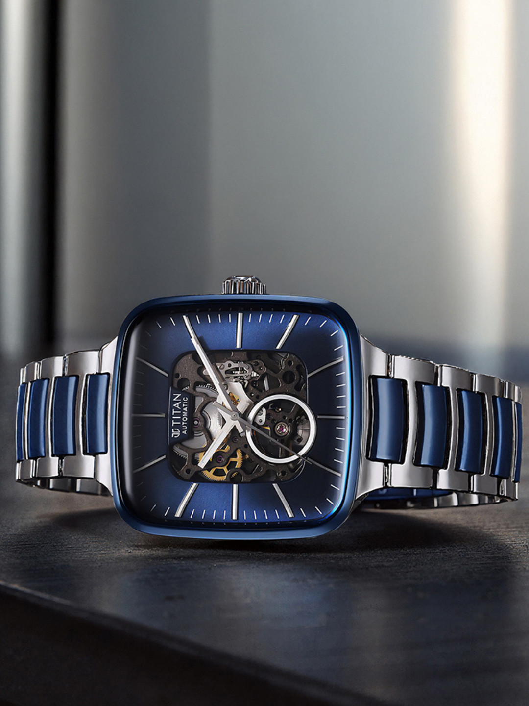 Titan Men Skeleton Dial Ceramic Automatic Analogue Watch 90175KD02