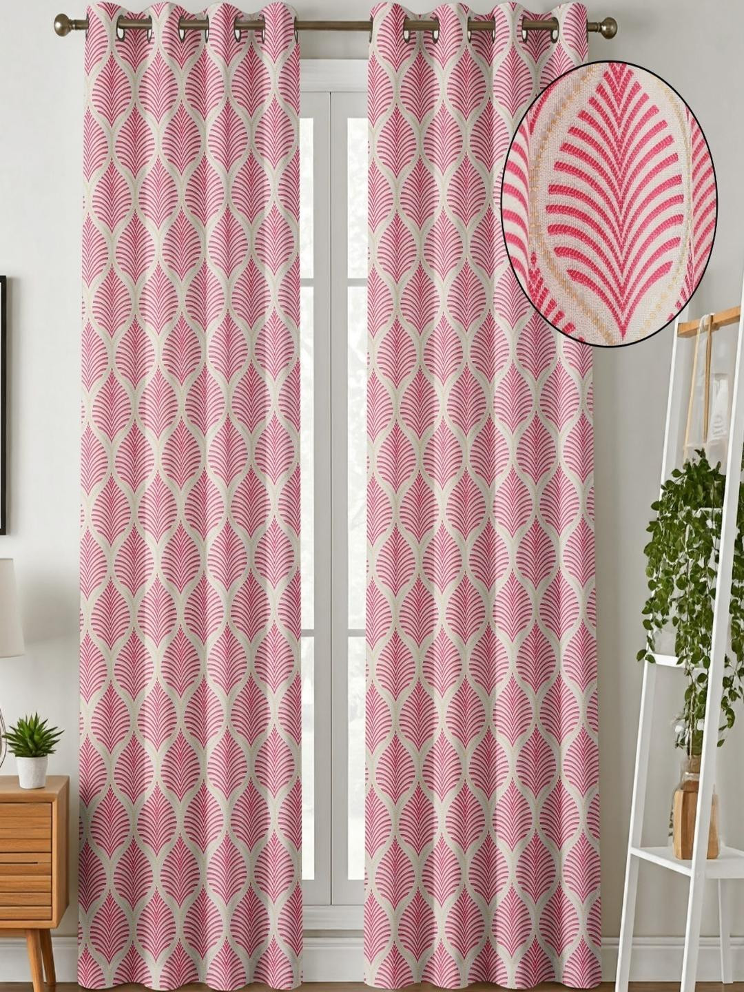 AADI TRADERS Boutique Door Curtains - Pink