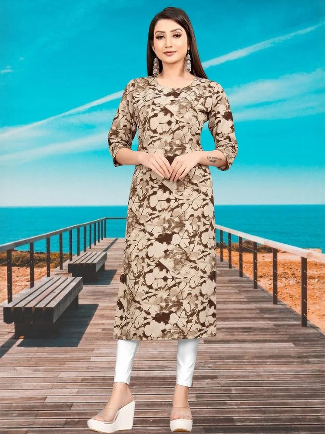 MANTRA DESIGNER Women  Grey Crepe Kurtas