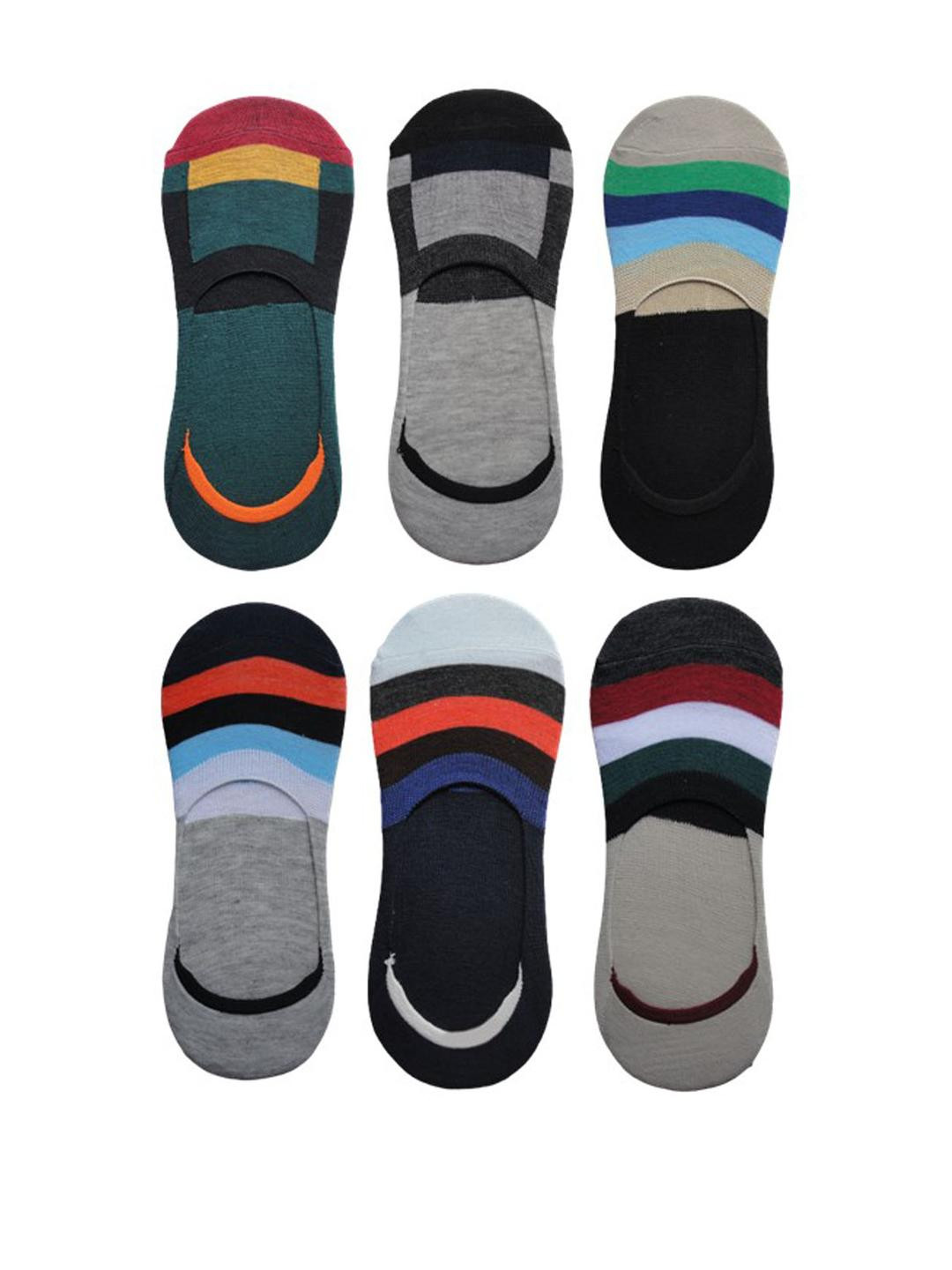 VOICI Pack of 6 Multicolor Loafer No-Show Invisible Socks