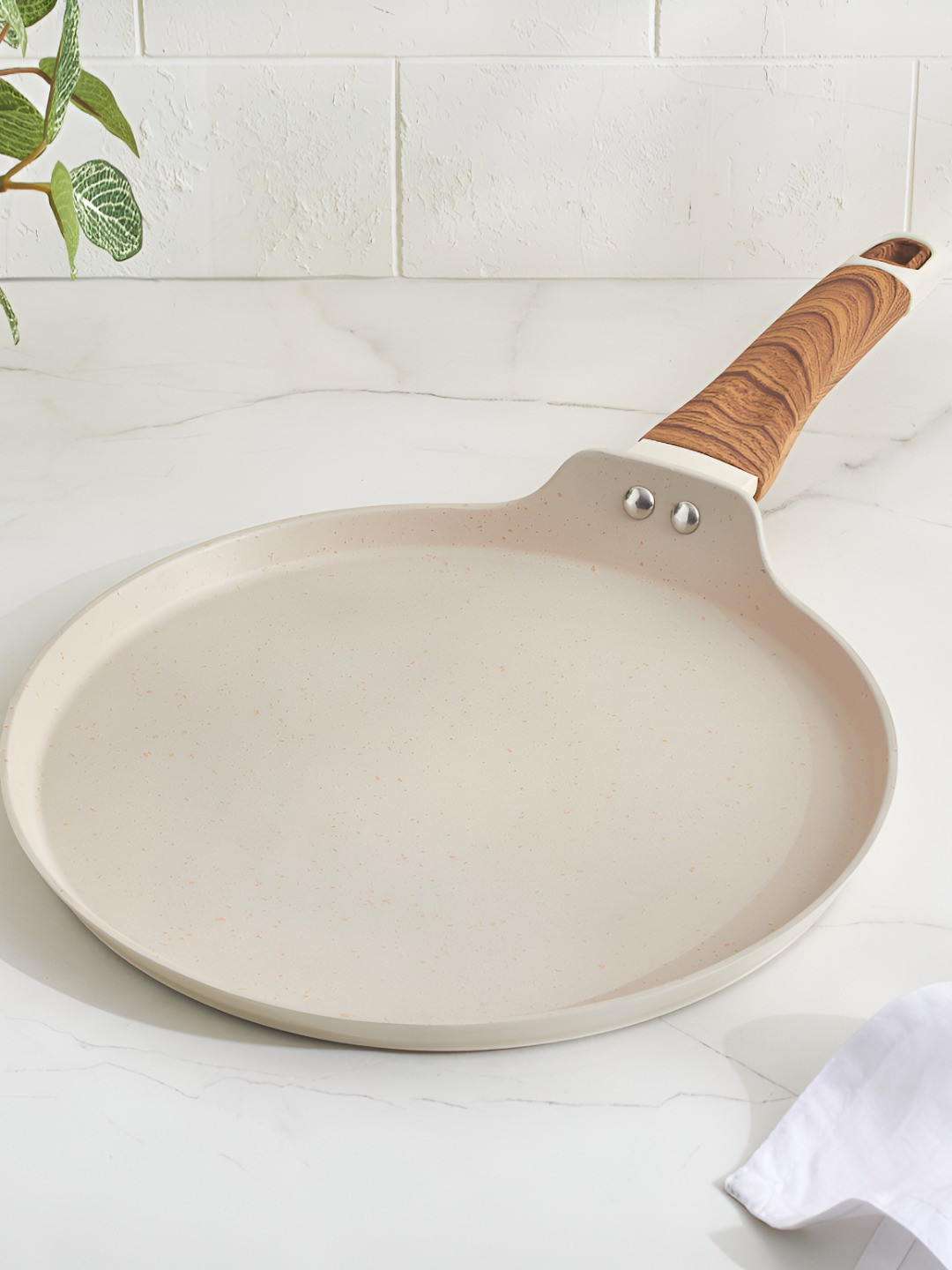 Home Centre Cream-Coloured Easy to Clean Aluminium Tawa