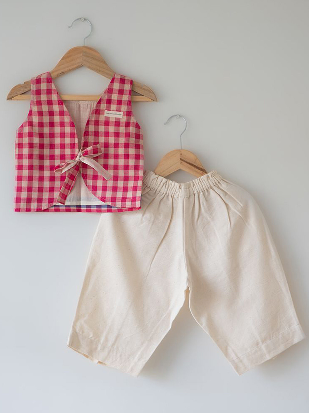 LOVE THE WORLD TODAY Girls Checked Top with Trouser