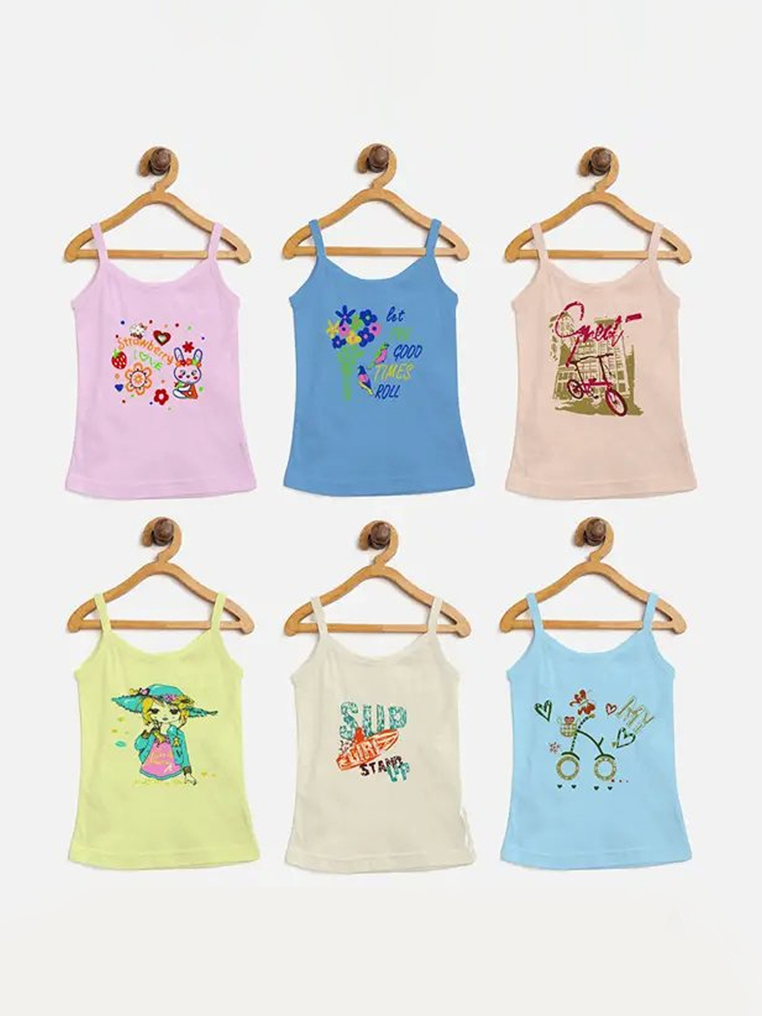 CAVENDERS Girls Pack Of 6 Innerwear Vests