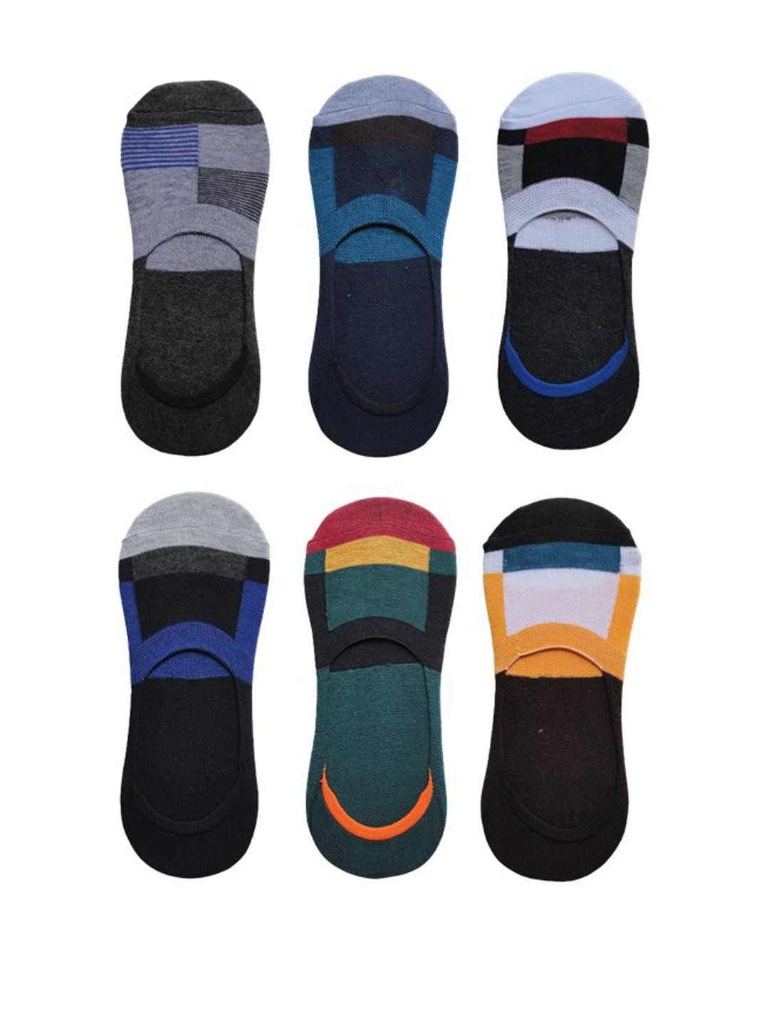 VOICI Pack Of 6 Multicolored Loafer No-Show Invisible Socks