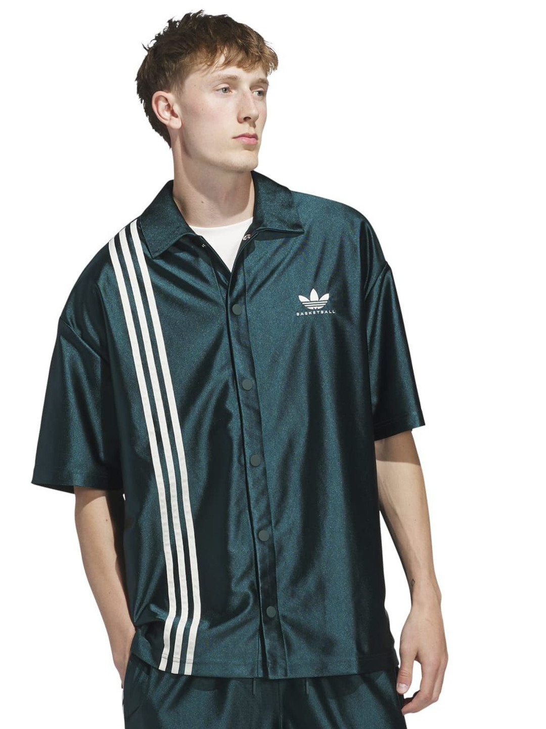 ADIDAS Originals Unisex Striped Spread Collar Shirt