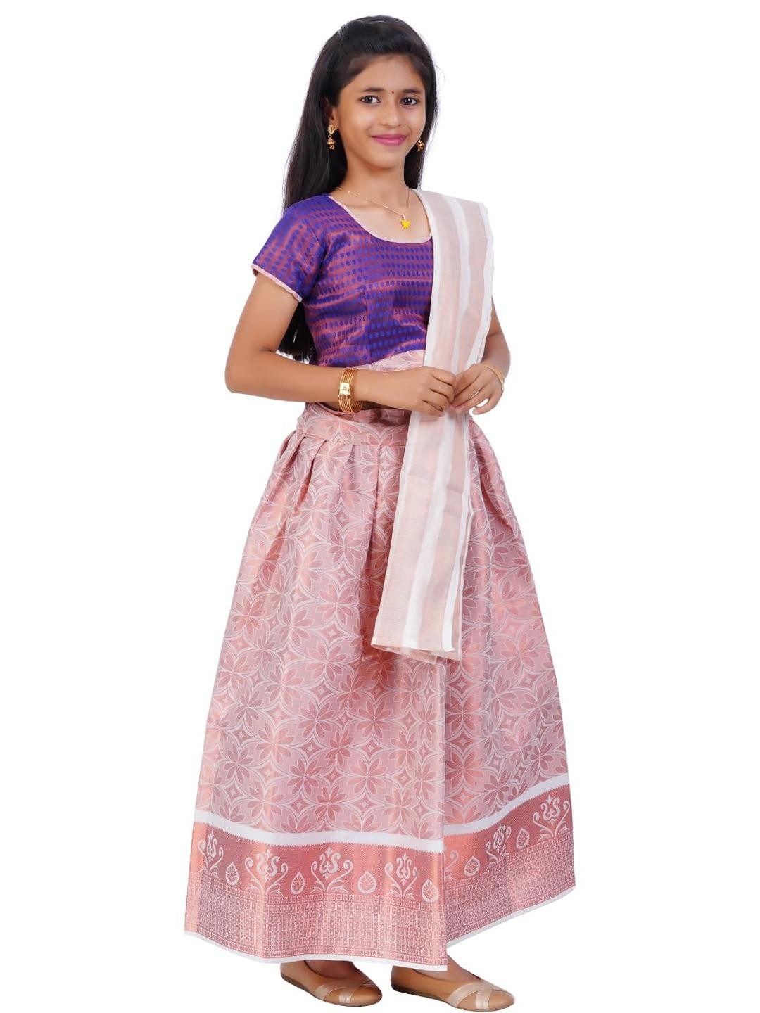 SKV ETHNIVERSE Girls Traditional Indian Lehenga Choli Set