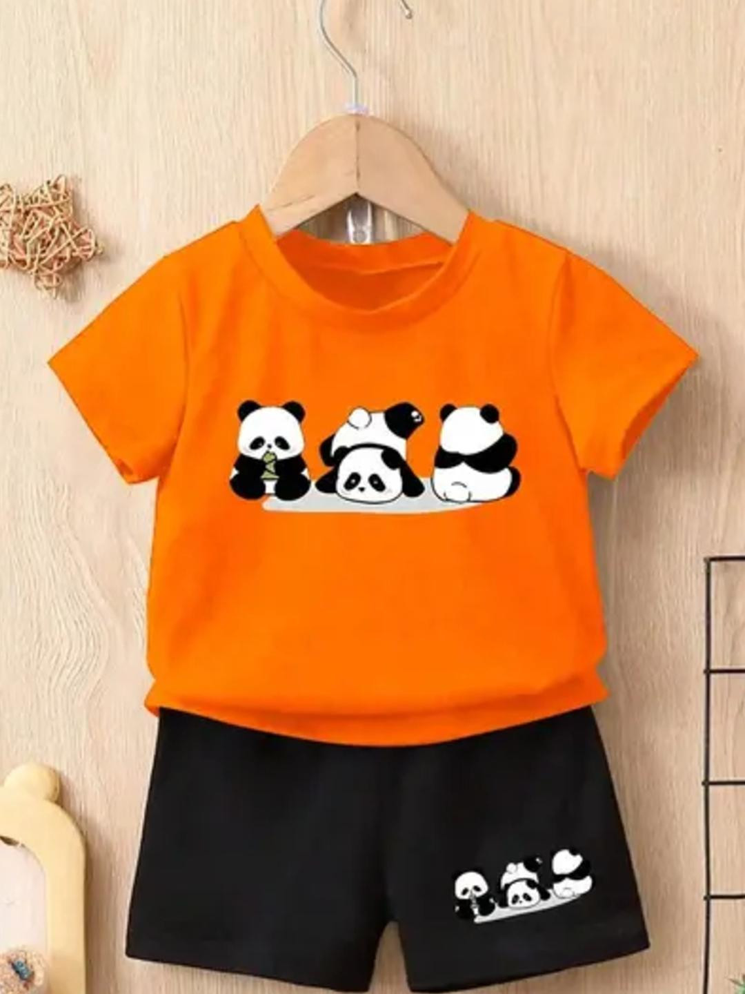 IESHNE Lifestyle Kids-Unisex Cotton Blend Printed T-shirt & Shorts