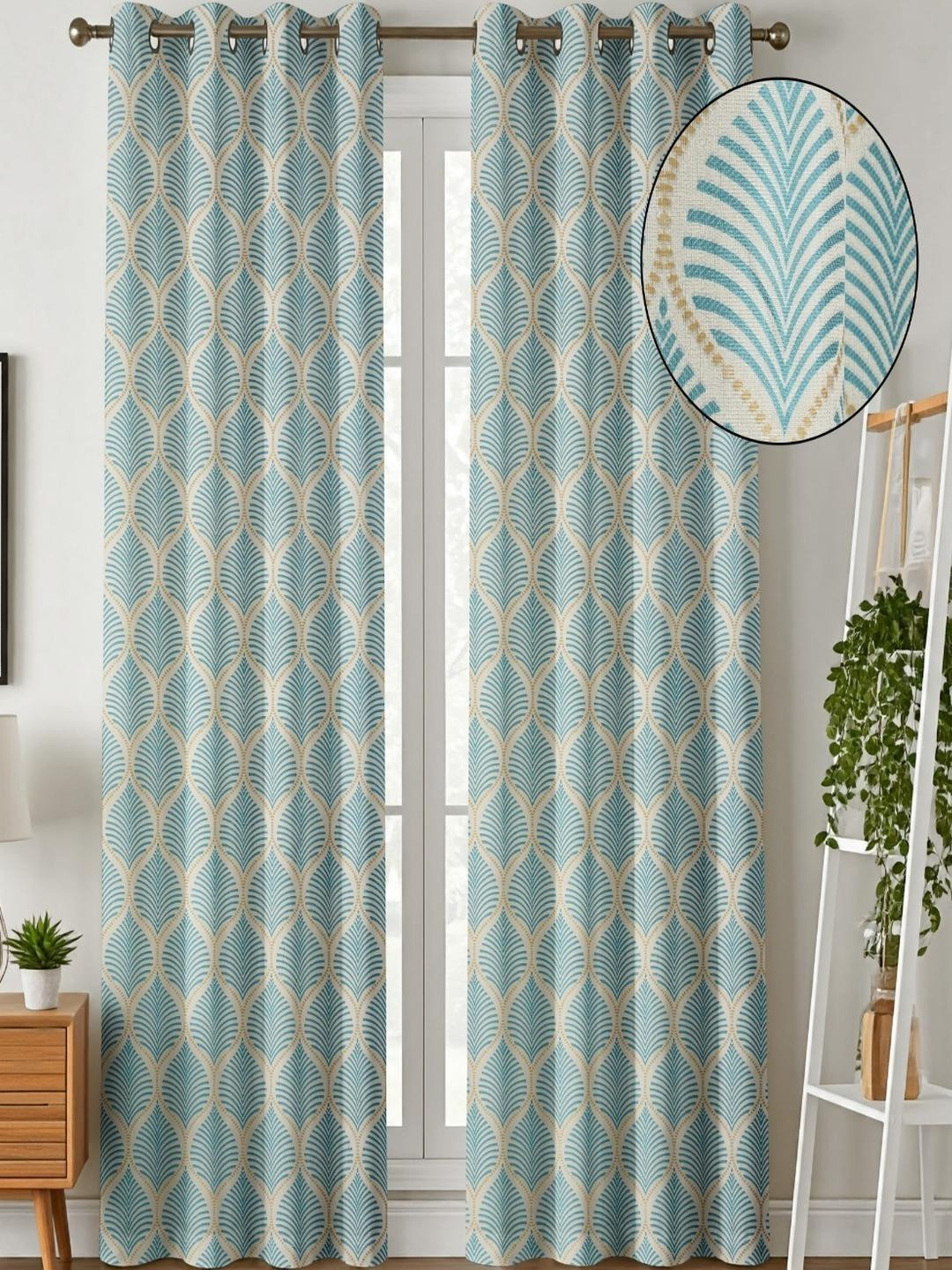 AADI TRADERS Boutique Door Curtains - Blue