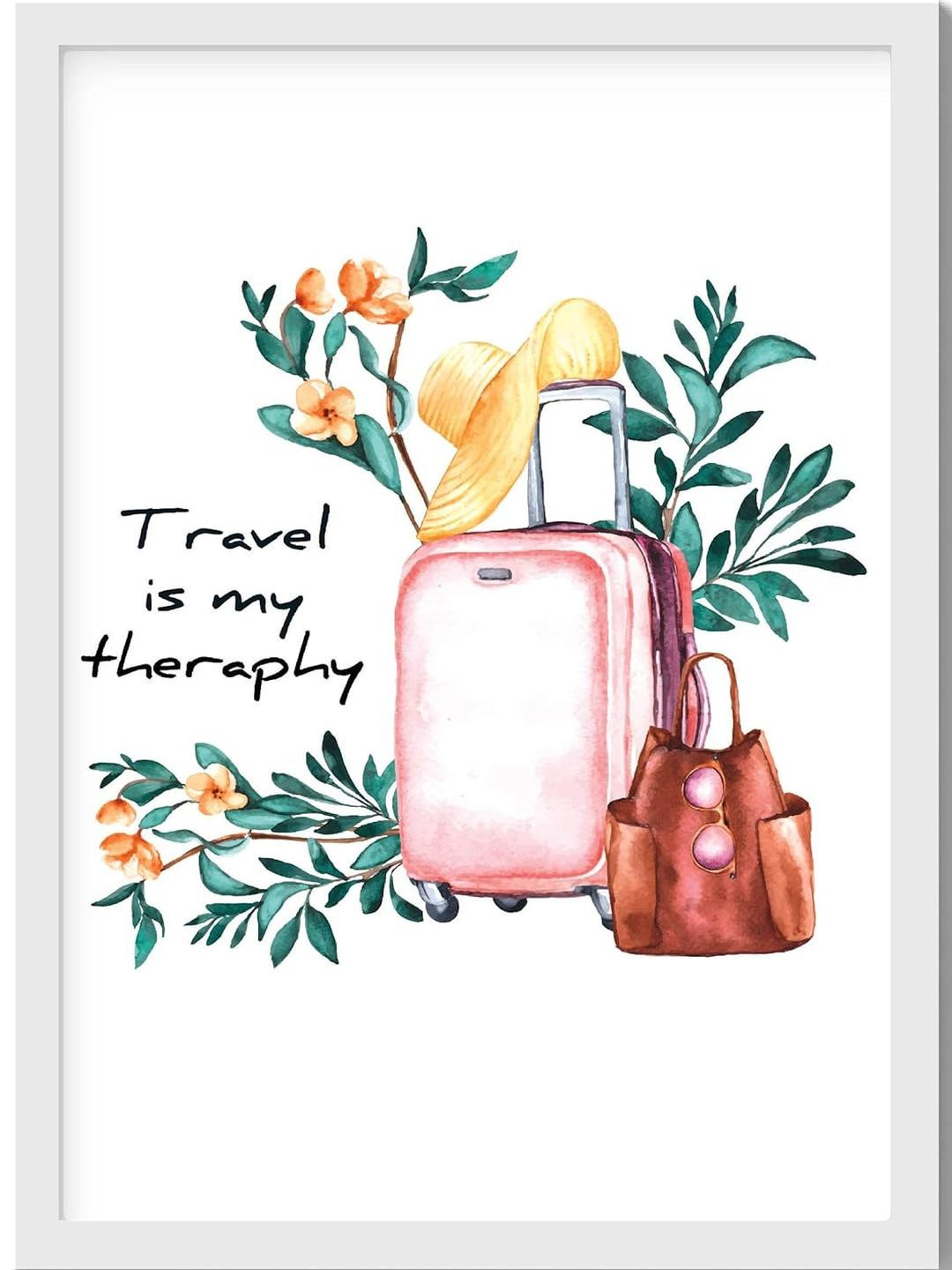 TAGVE White Single Piece Synthetic Wood Abstract Quote Wall Art