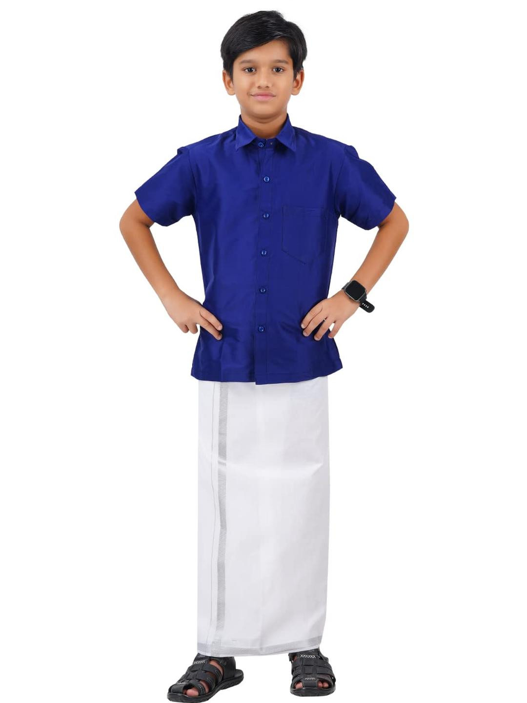 SKV ETHNIVERSE Boys Ethnic Wear Shirt with Dhoti Pants