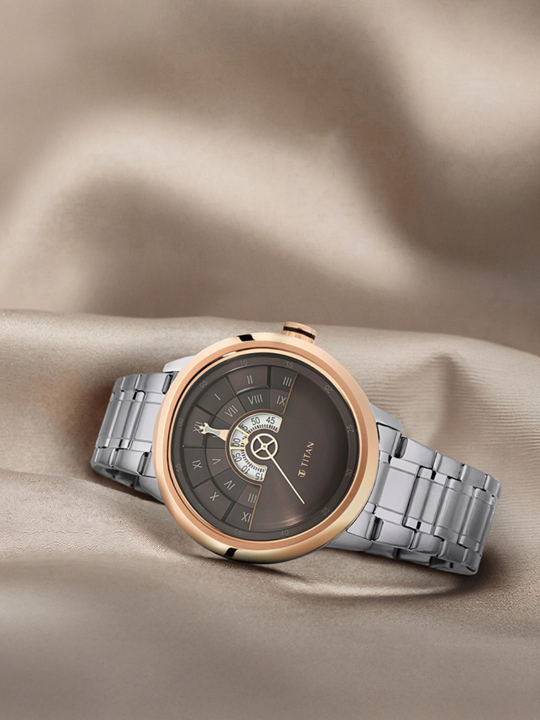 Titan Men Brown Analogue Watch 1828KM02