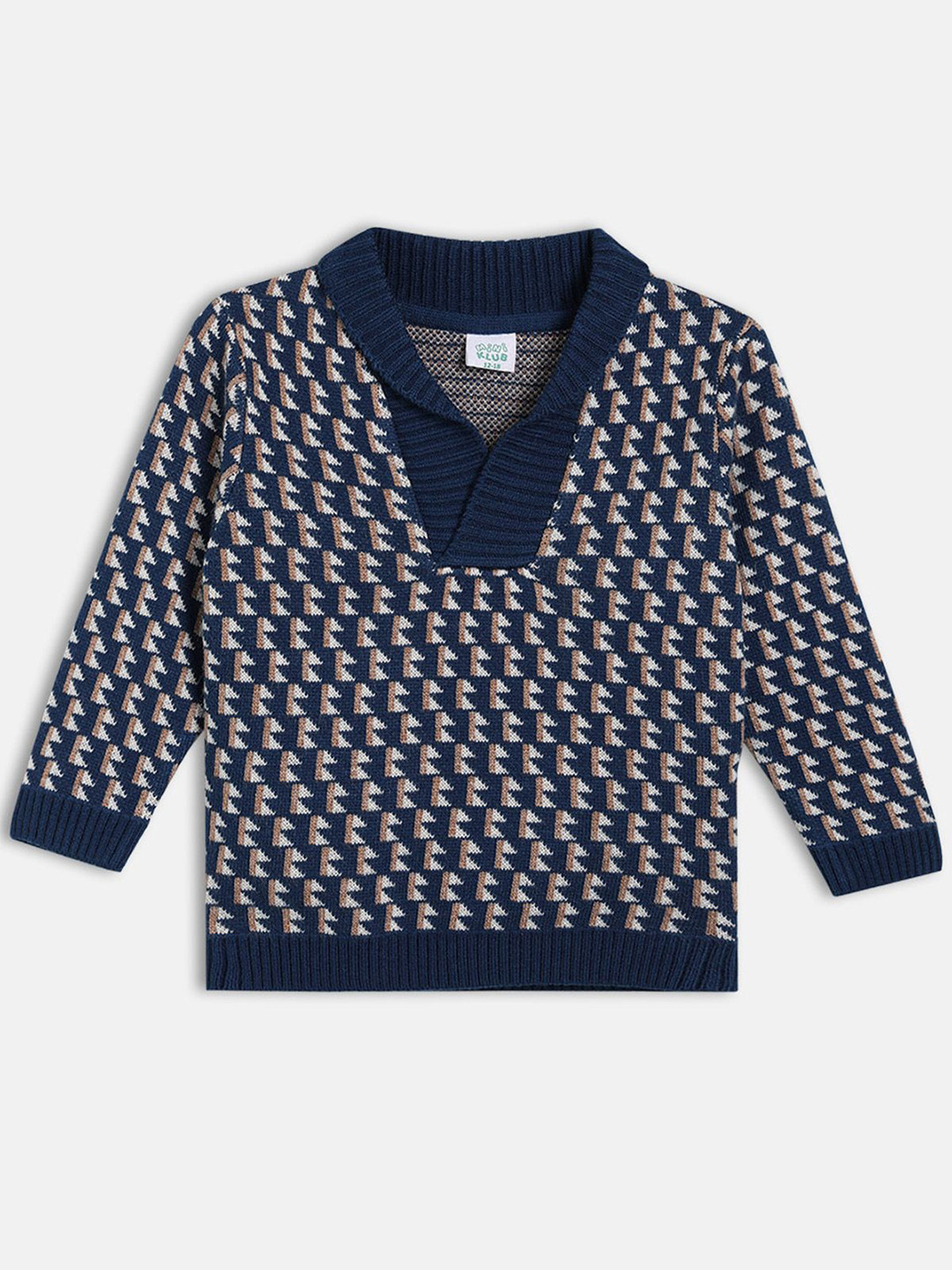 MINI KLUB Boys Geometric Woven Design Pullover