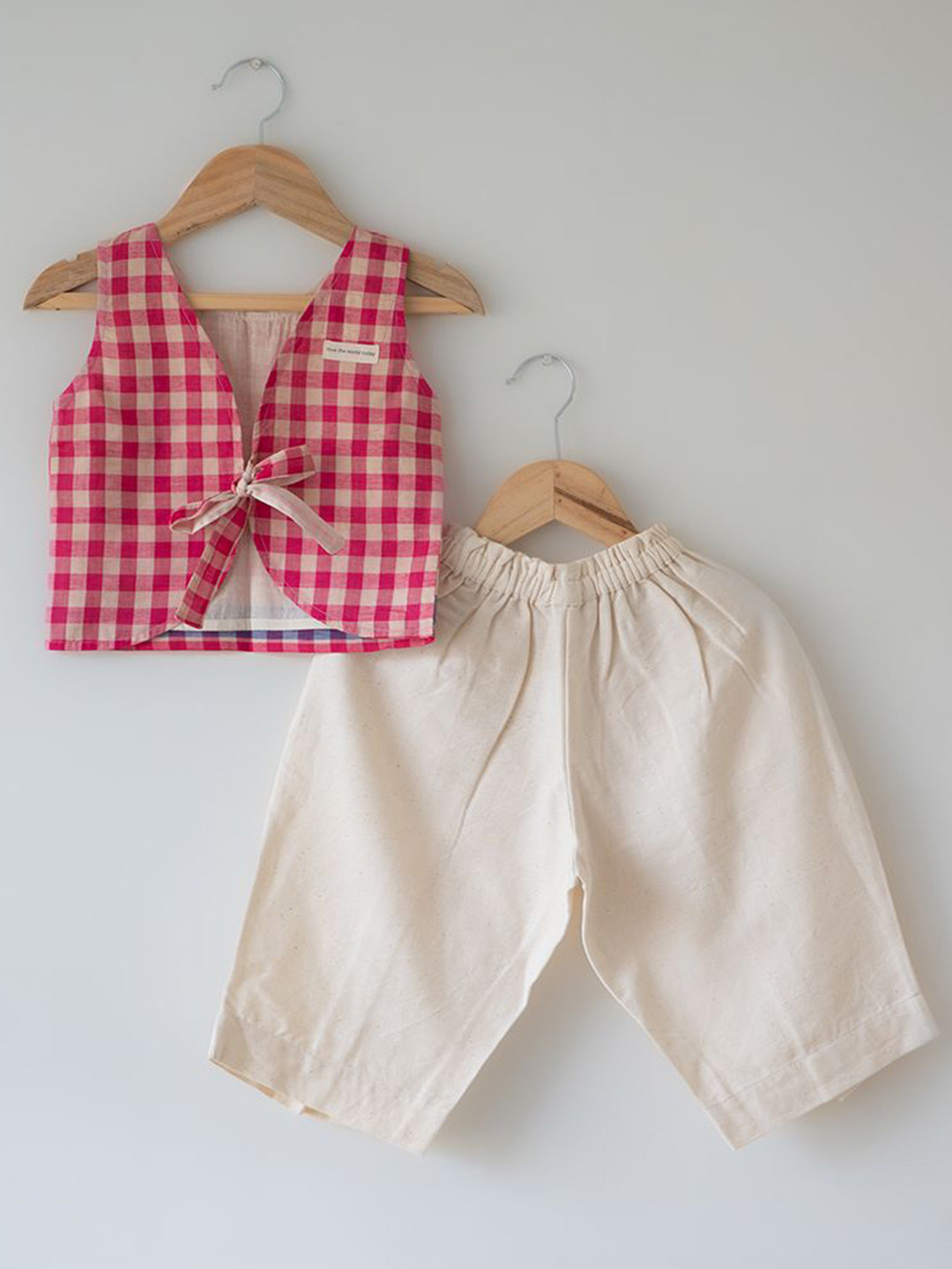 LOVE THE WORLD TODAY Girls Checked Top with Trouser