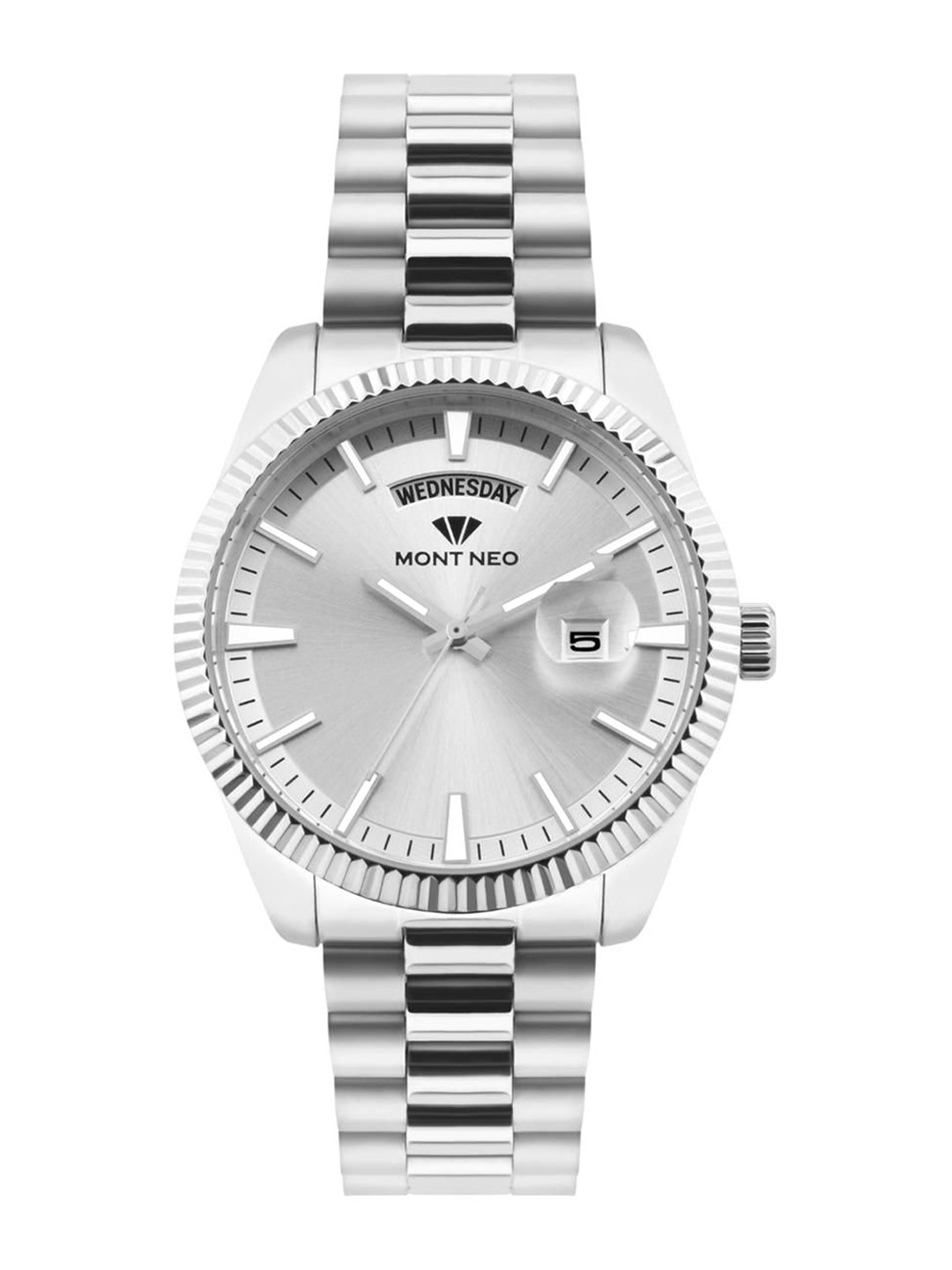 MONT NEO Men Round Dial & Stainless Steel Bracelet Style Analogue Watch G3505D-M1103