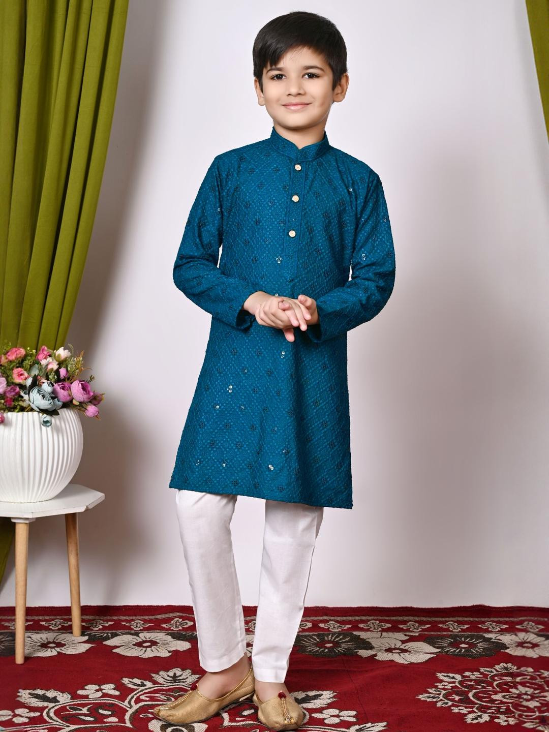 HUMAN CHOICE Kids-Boys Viscose Rayon Kurta Sets