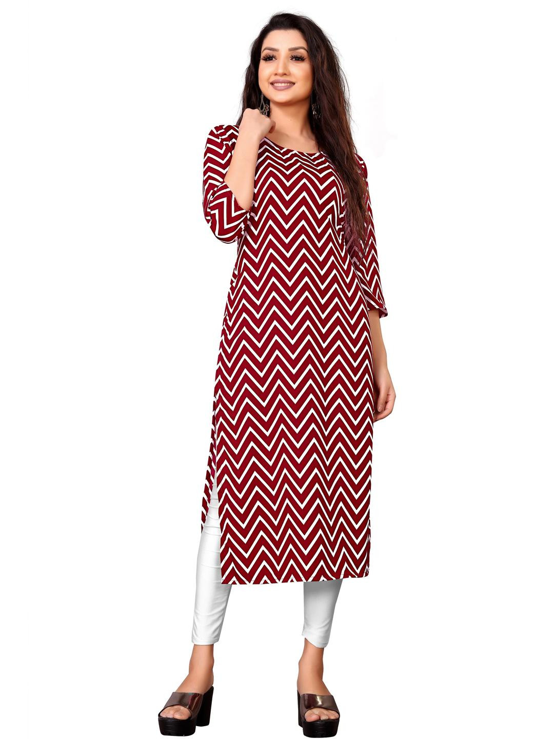 MANTRA DESIGNER Women  Maroon Polyester Kurtas