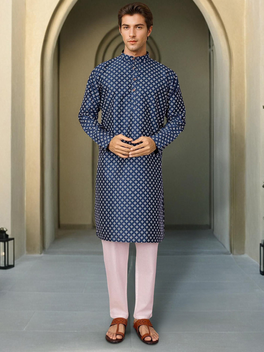 Anouk Rustic Men Ethnic Motifs Printed Daily Straight Kurta