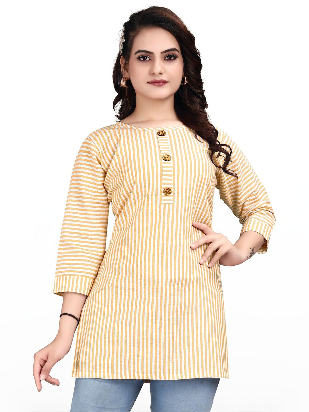 MANTRA DESIGNER Women  Yellow Khadi Kurtas