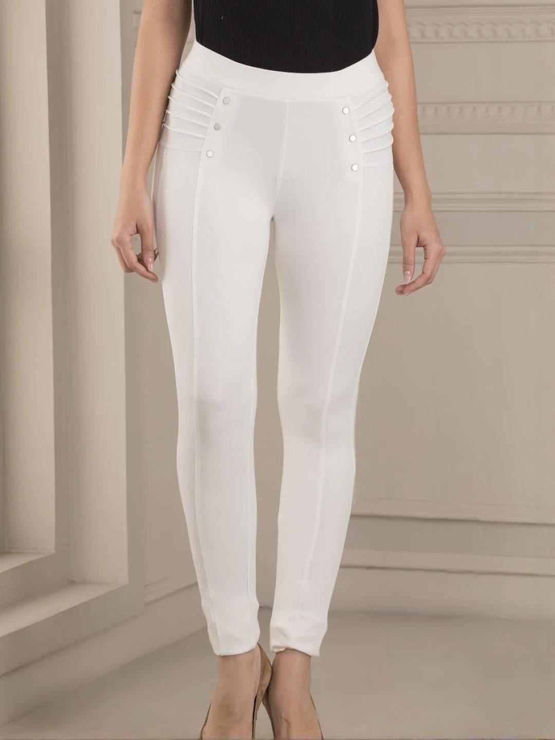 Lakshita High Waist Off-White Jeggings for Women