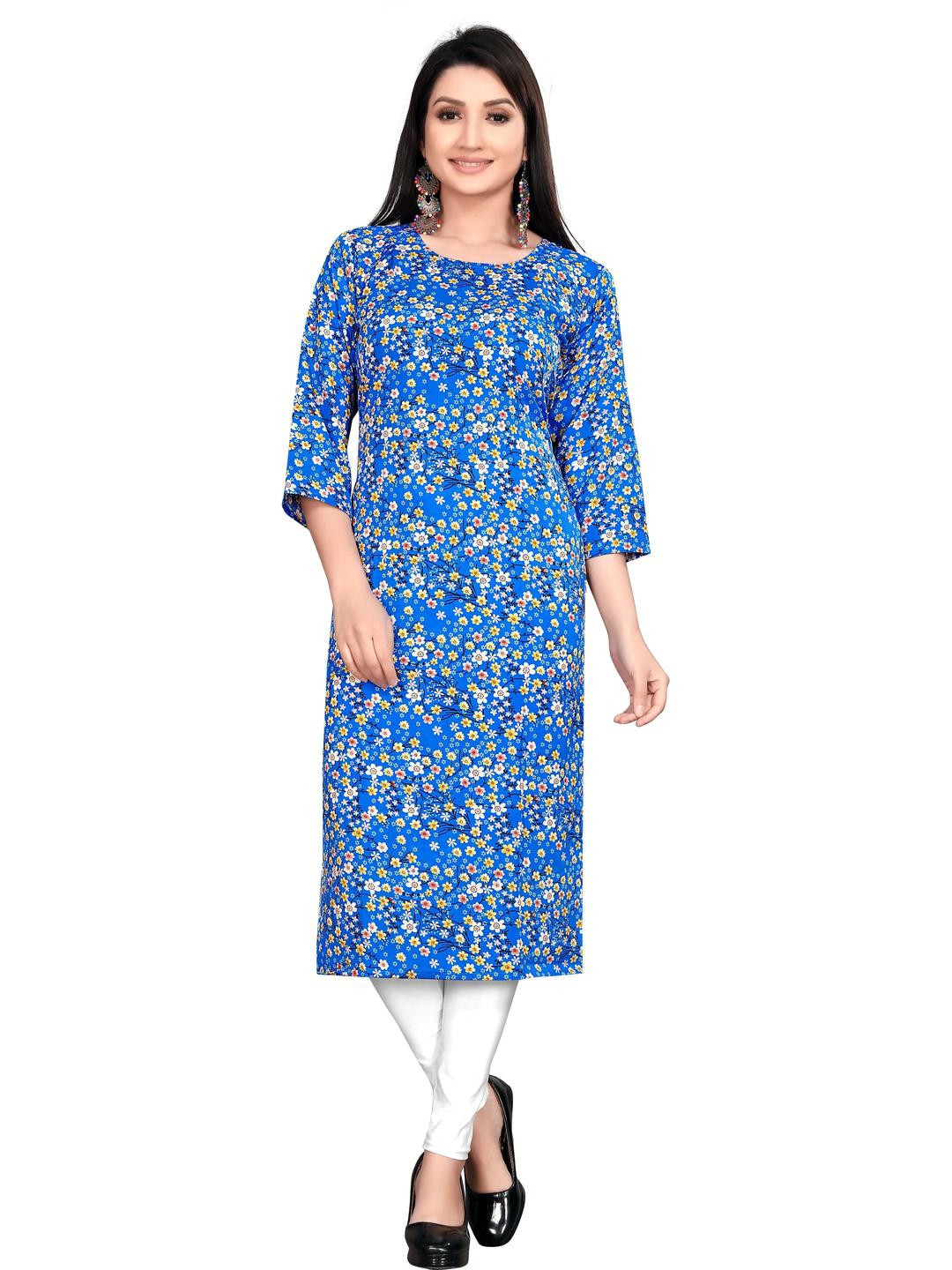 MANTRA DESIGNER Women  Blue Crepe Kurtas