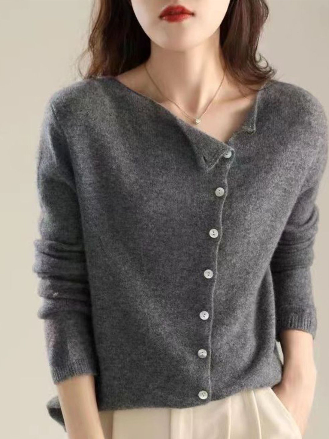 StyleCast Women Asymmetrical Button-Front Cardigan