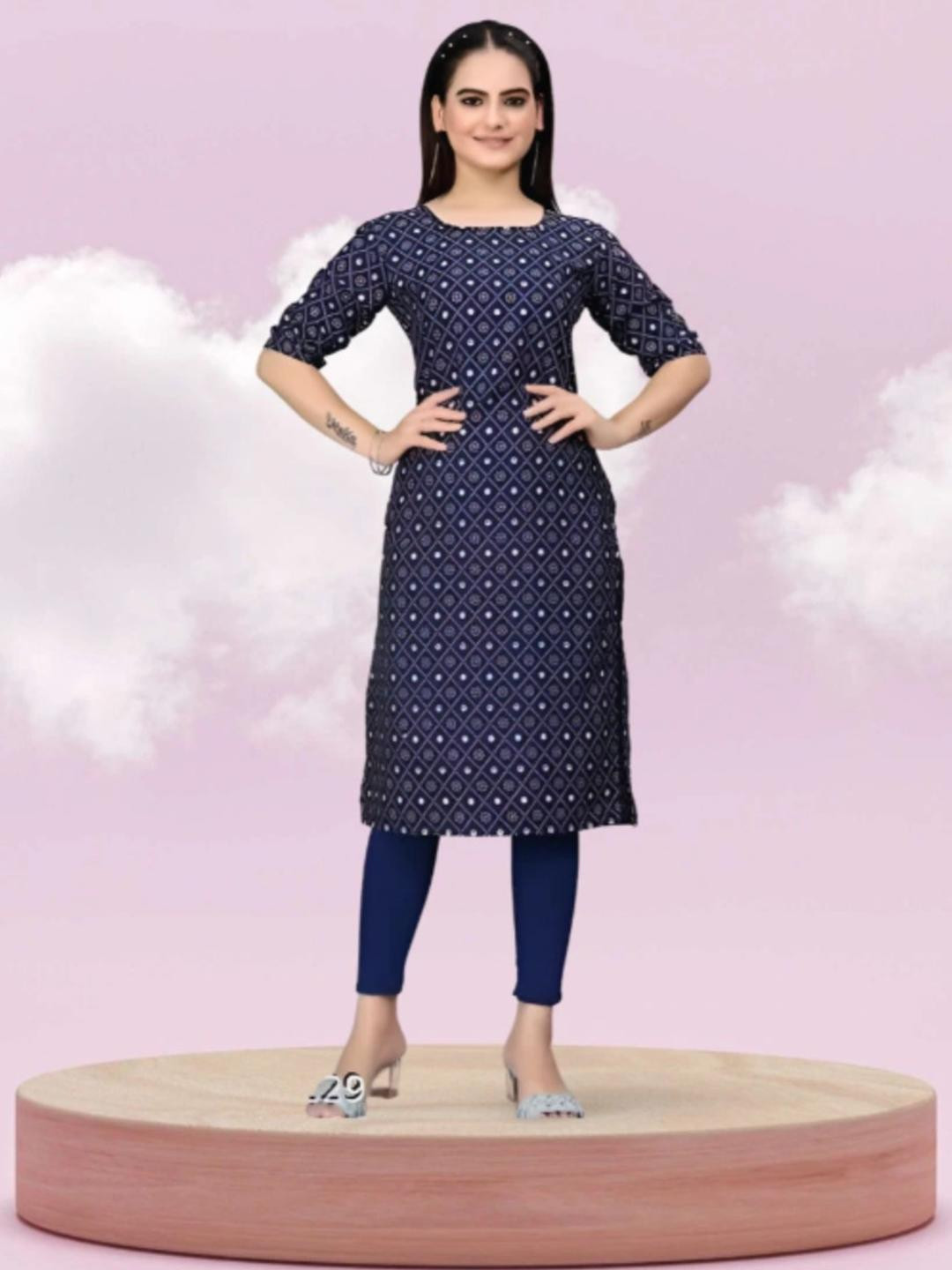 KANUDA Women  Crepe Kurtas