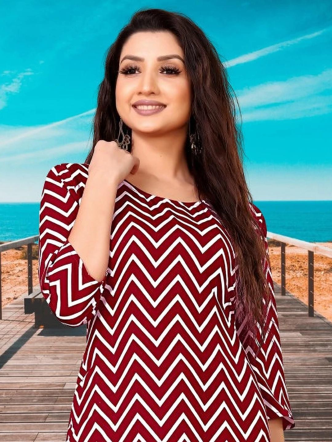 MANTRA DESIGNER Women  Maroon Crepe Kurtas