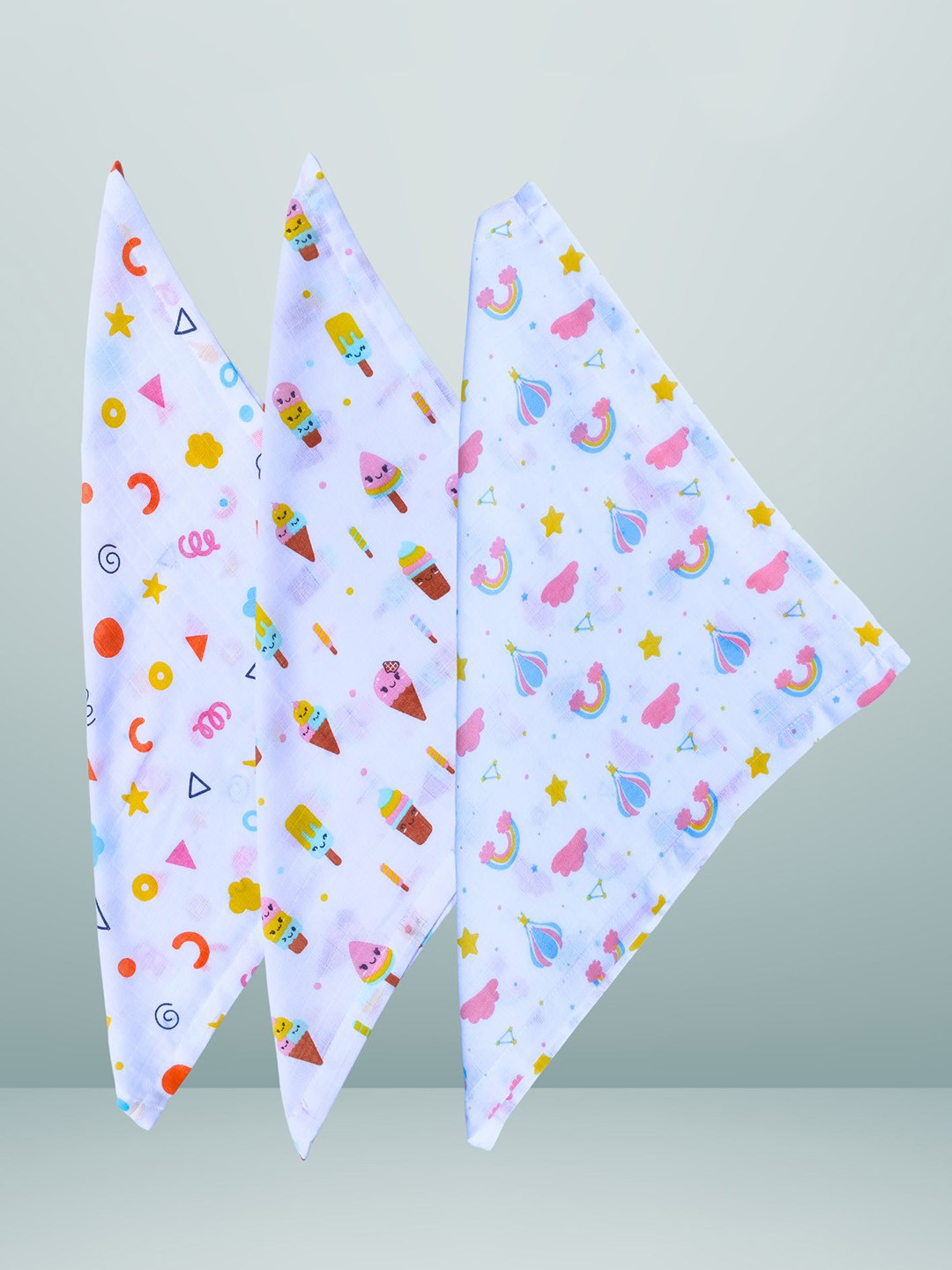 BAESD Kids Set Of 3 Printed Wash Cloths