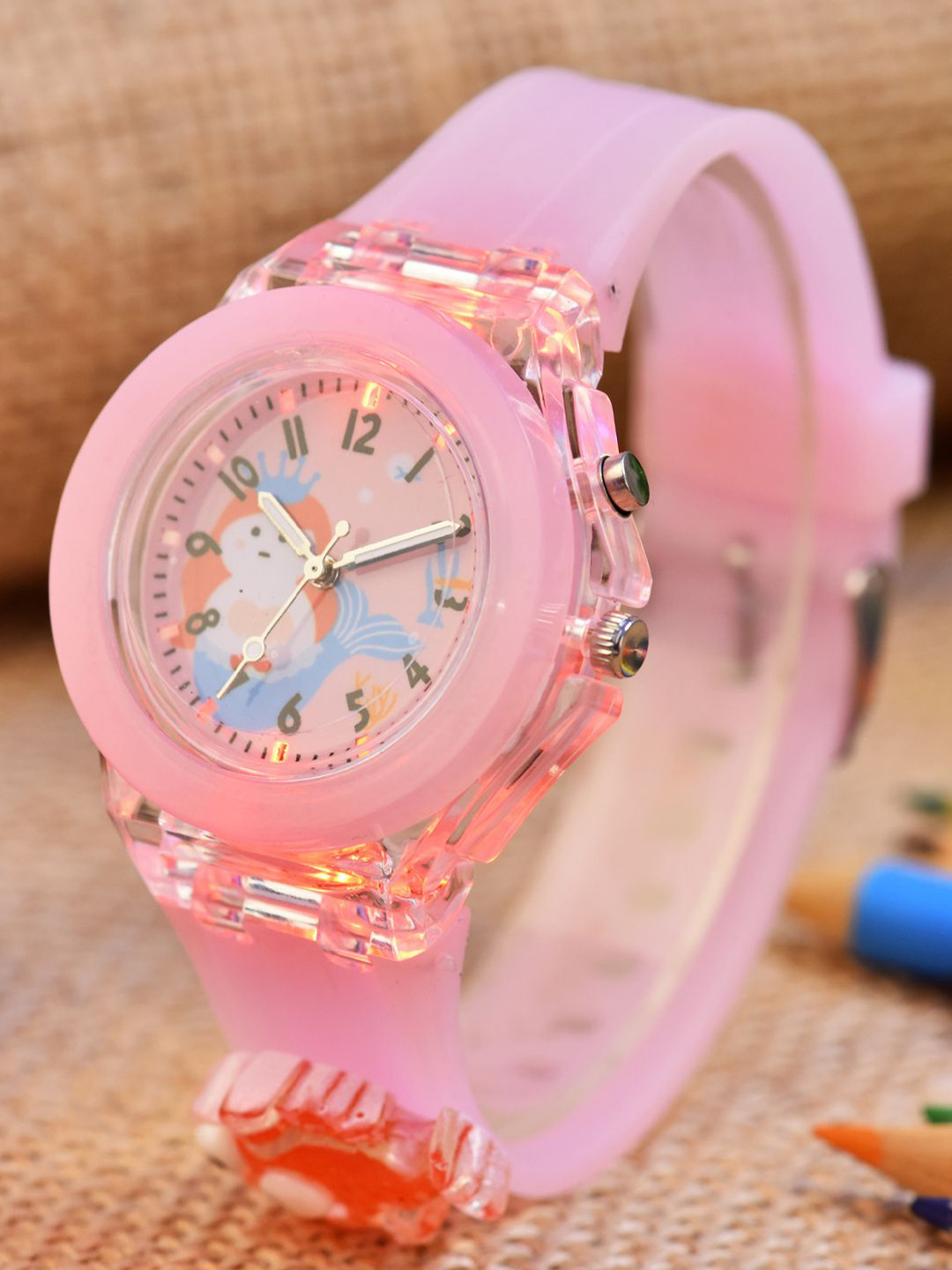 Cloudwood Girls  3D Patterned LED Backlight Dial & Straps Analogue Watch 327 Fish