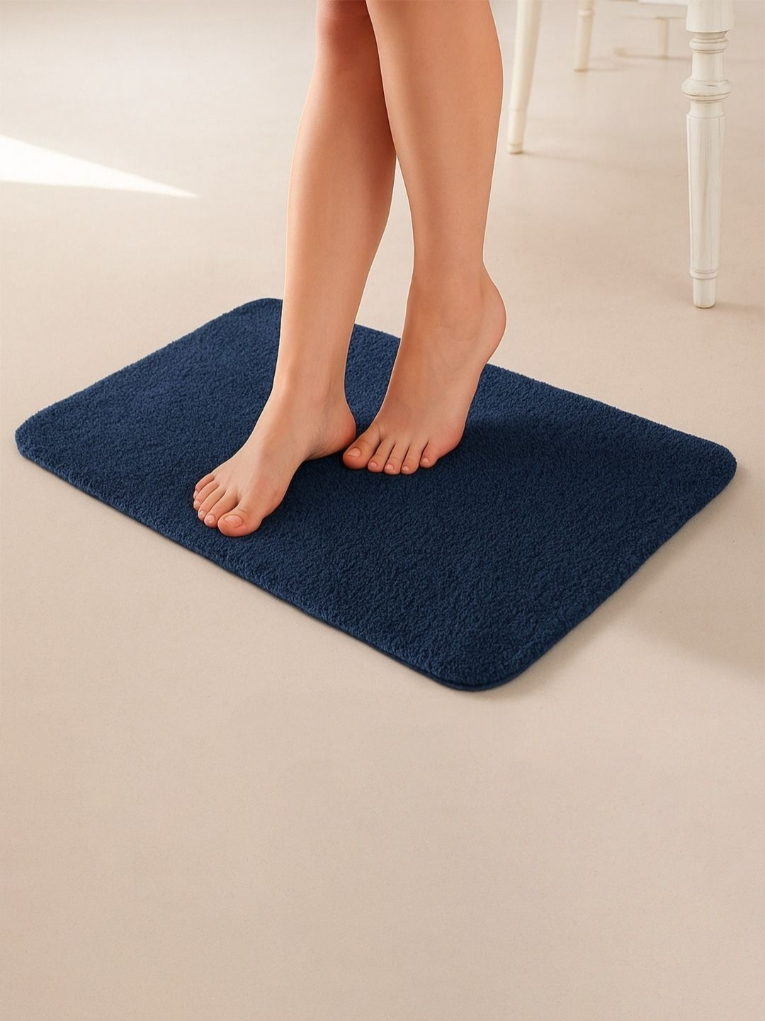 haus & kinder Blue 2000-GSM Anti-Skid Super-Absorbent Super-Soft Rectangular Bath Mat