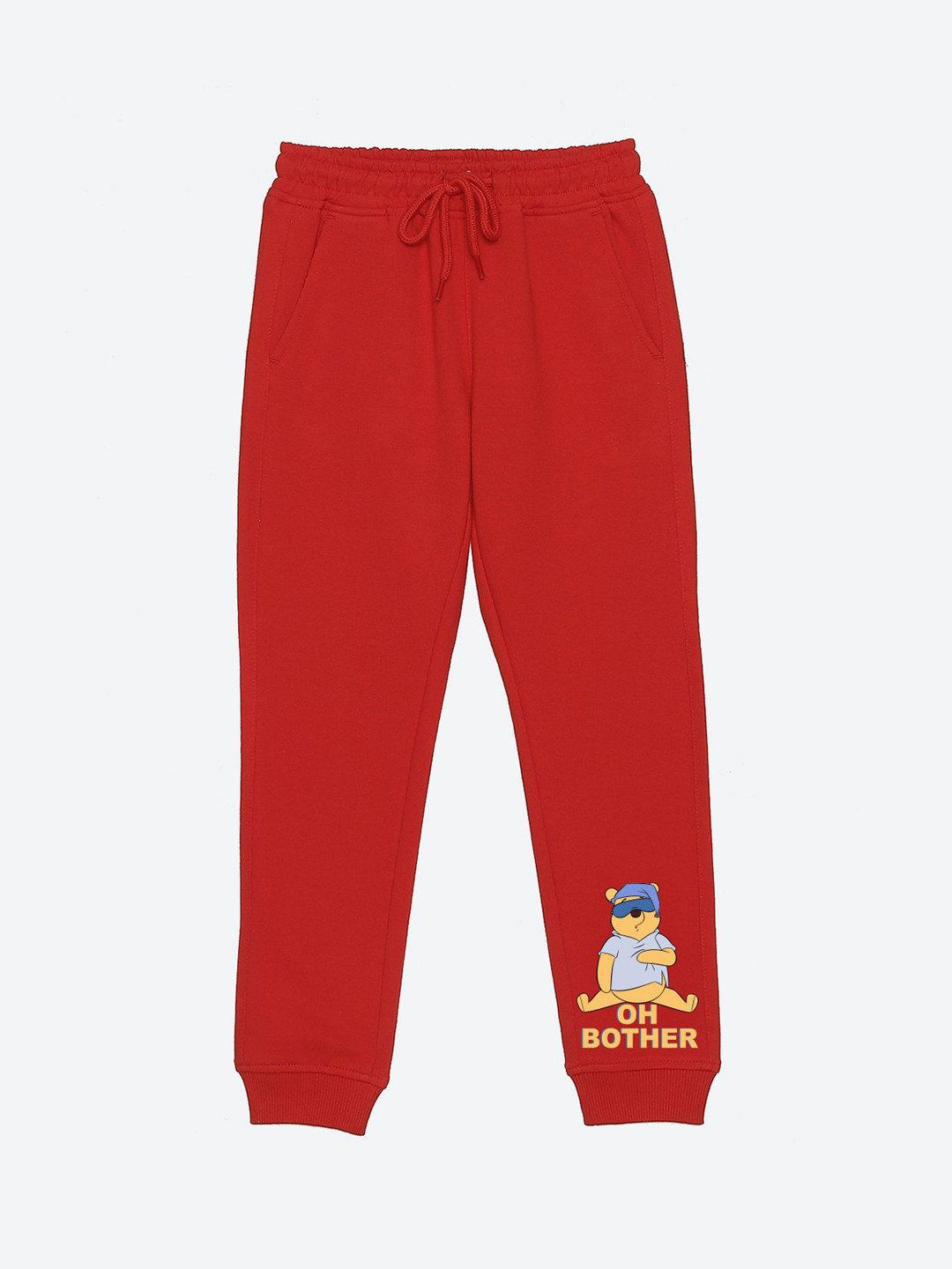 YK Disney Boys Cartoon Pooh Character Print Regular Fit Mid-Rise Cotton Joggers