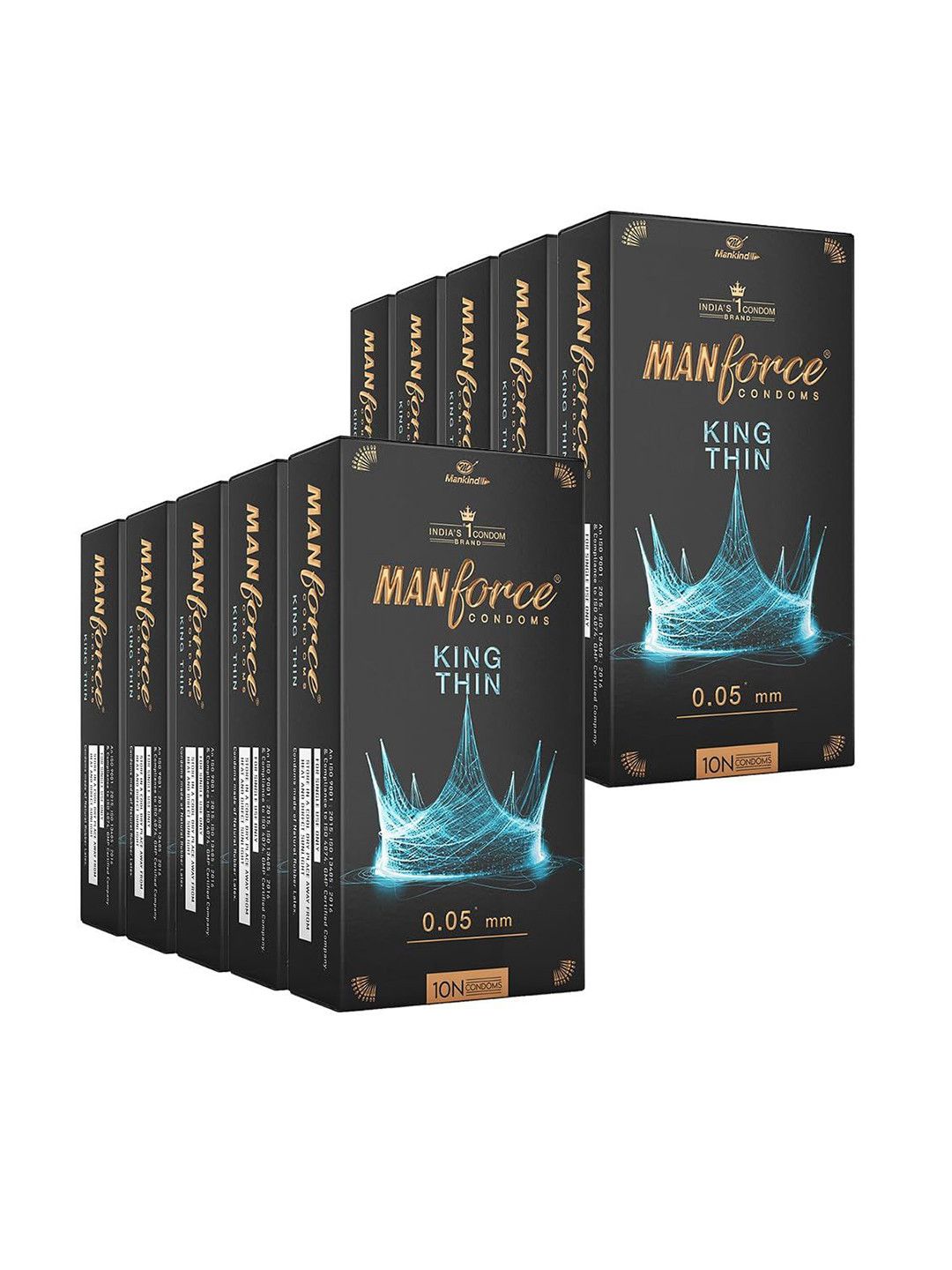 Manforce Set Of 10 King Thin Ultra-Thin Condoms - 10 Pcs Each