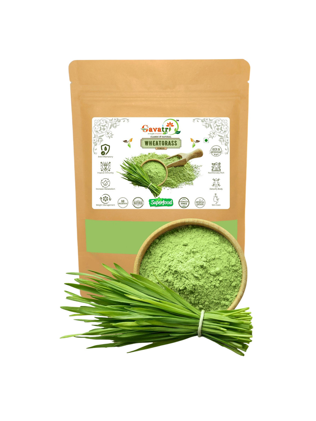 Gavatri Natural Wheatgrass Powder - 750 g