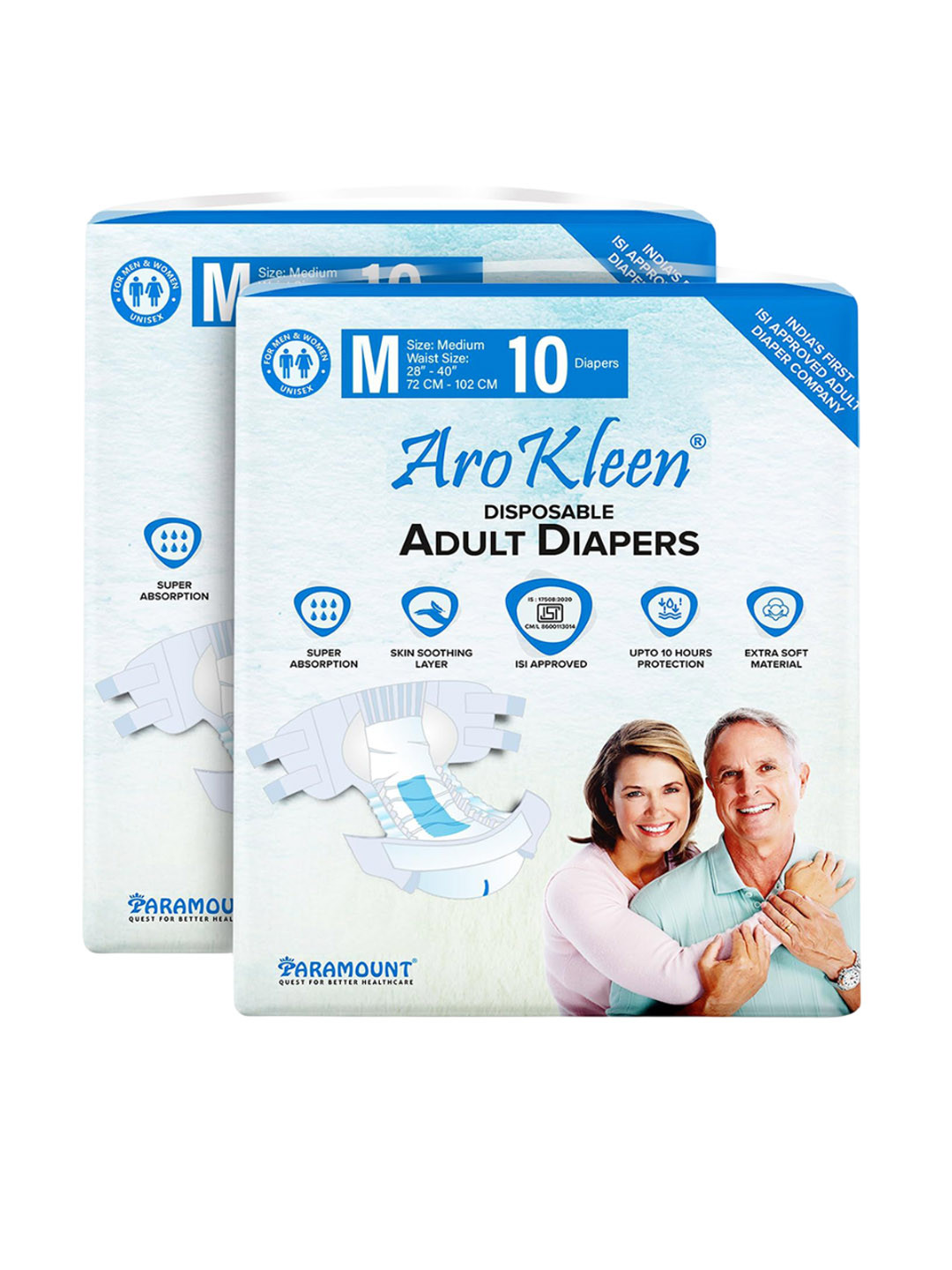 Arokleen Set Of 2 Disposable Adult Tape Diapers - M - 10Pcs Each