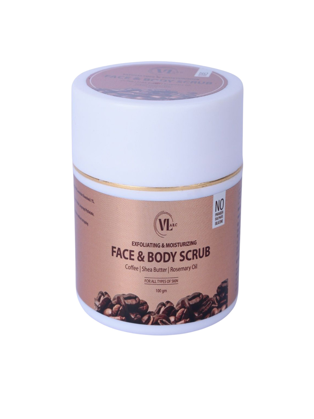 VLARC Skin Brightening & Exfoliating & Moisturizing Face & Body Coffee Scrub- 100 g