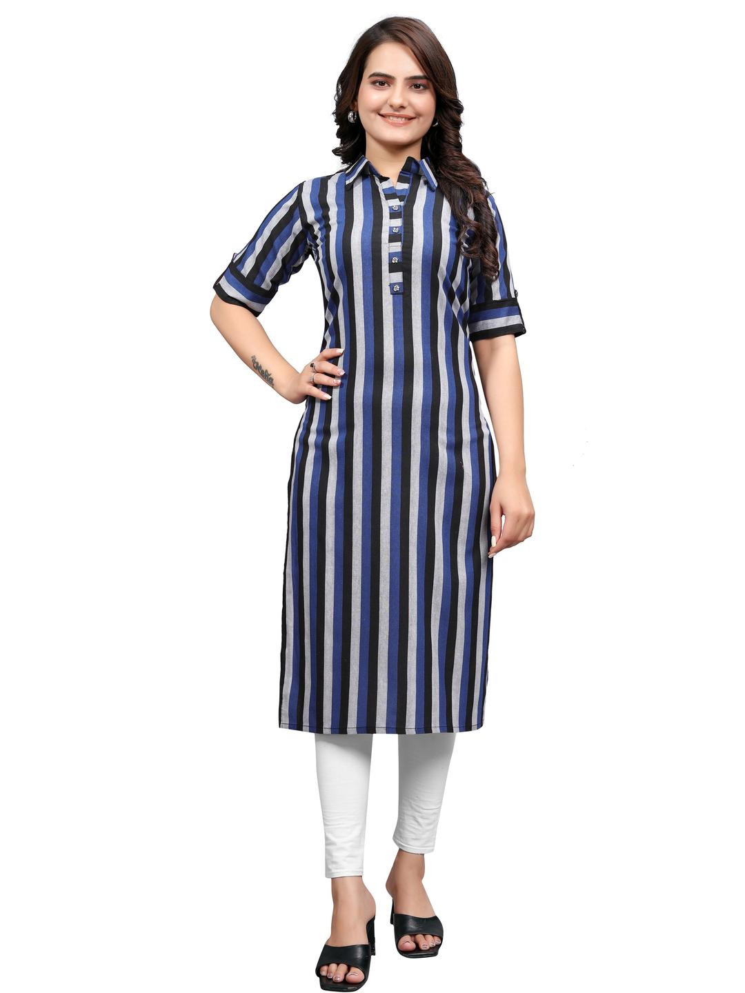 MANTRA DESIGNER Women  Blue Viscose Rayon Kurtas