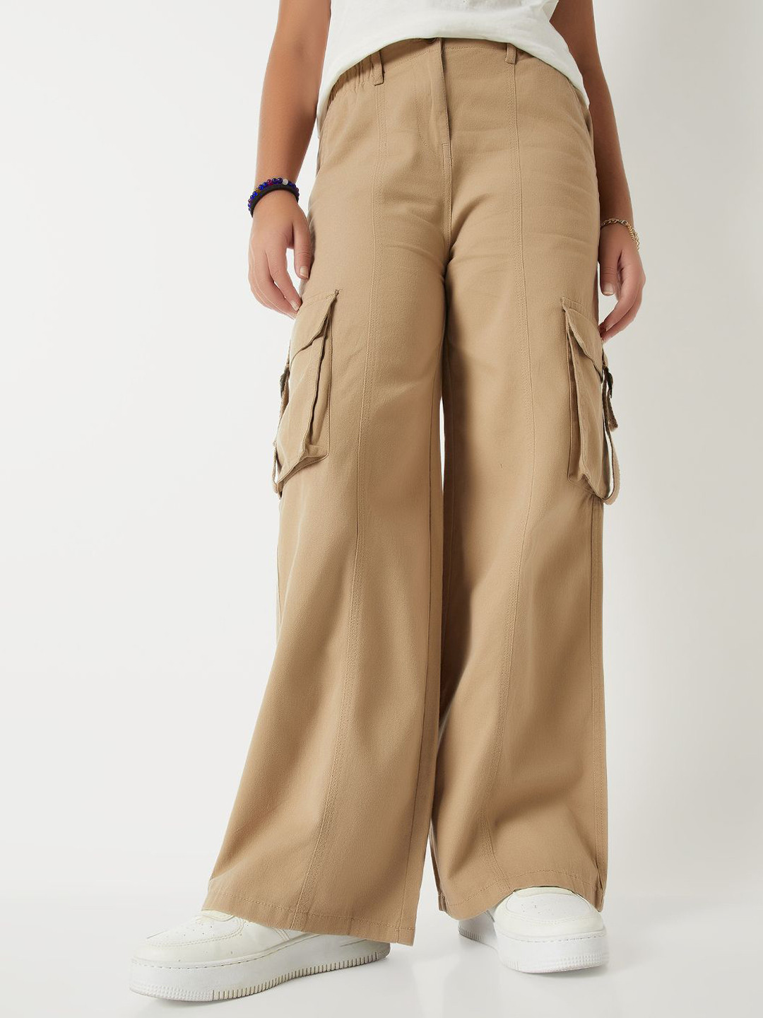 max Girls Regular Fi Mid-Rise Cargos Trousers