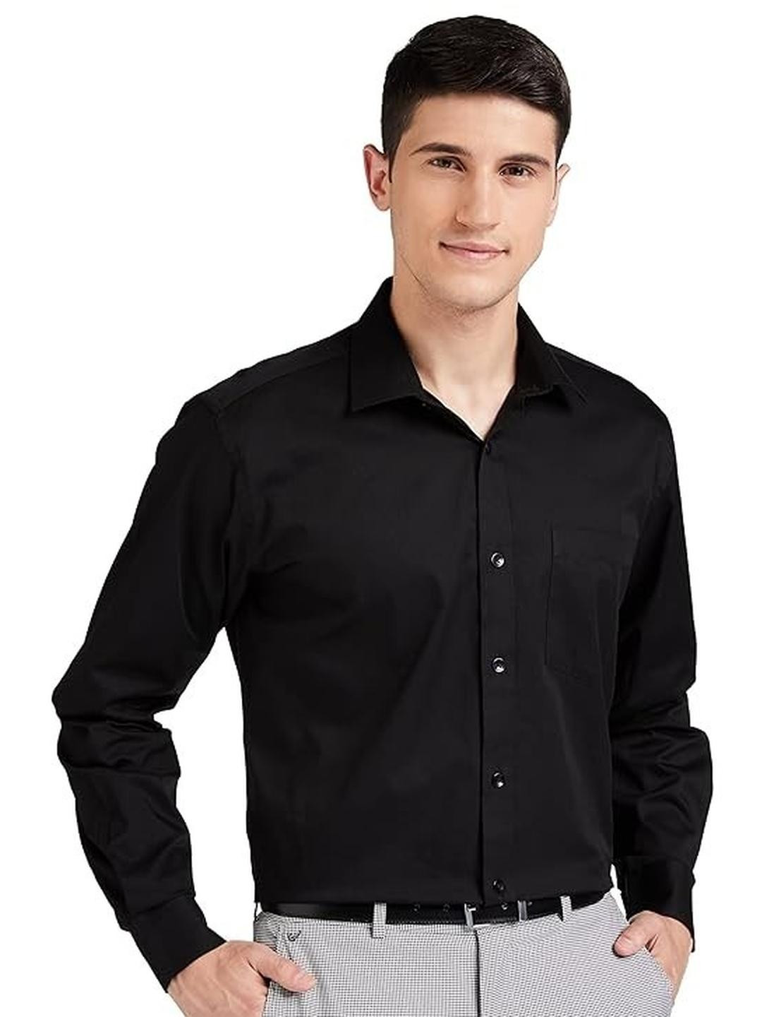 ISUEL FAB Men Black Cotton Shirts