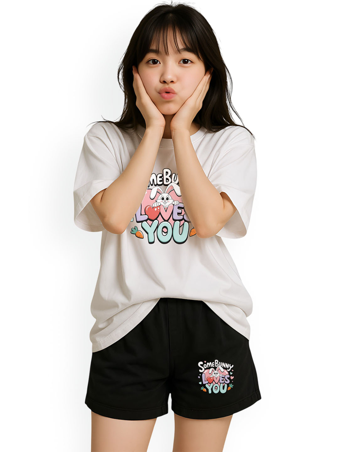 My Swag Women Cotton Oversized T-Shirt and Shorts Co-Ord Set