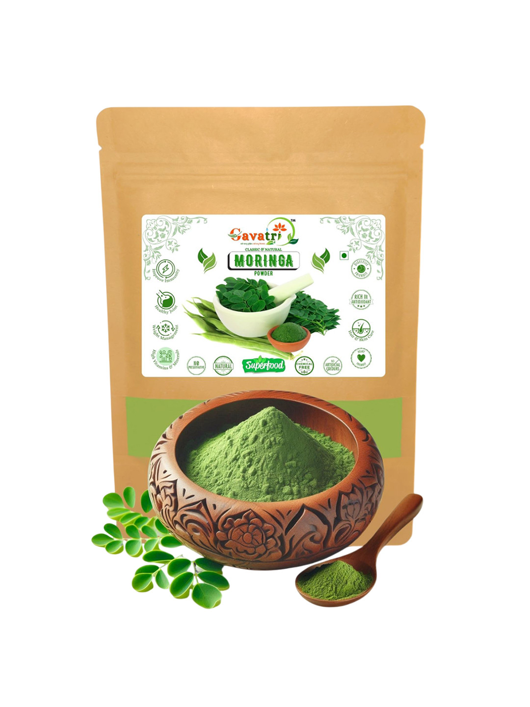 Gavatri Natural Moringa Leaf Powder - 1 kg