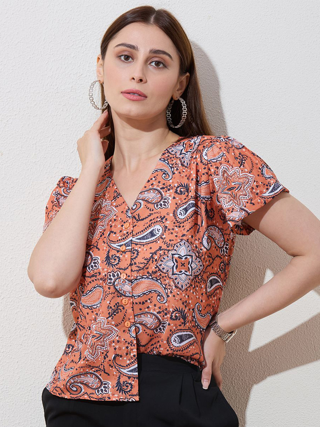 DressBerry Paisley Print Shirt Style Top