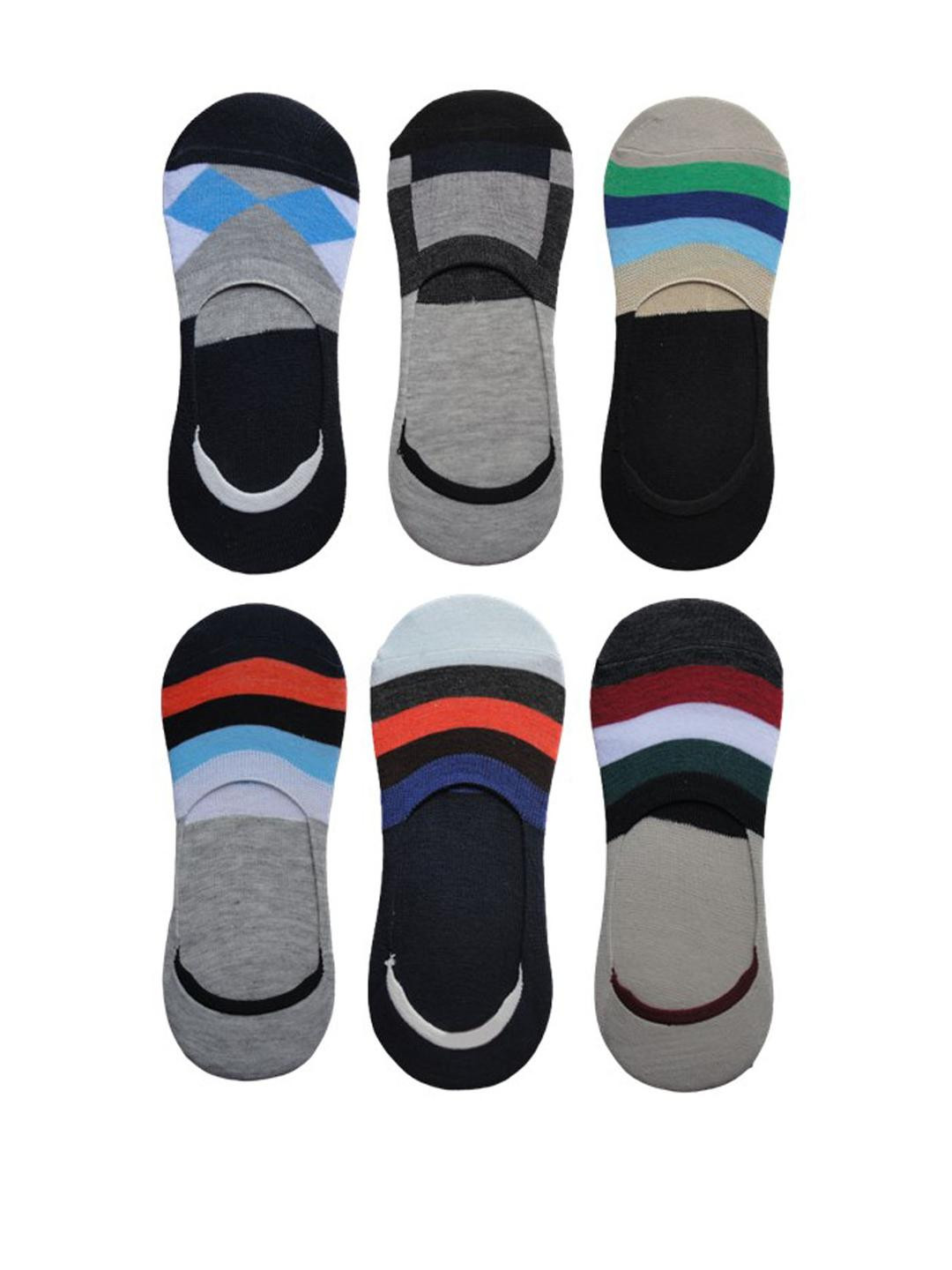 VOICI Pack of 6 Multicolor Loafer No-Show Invisible Socks