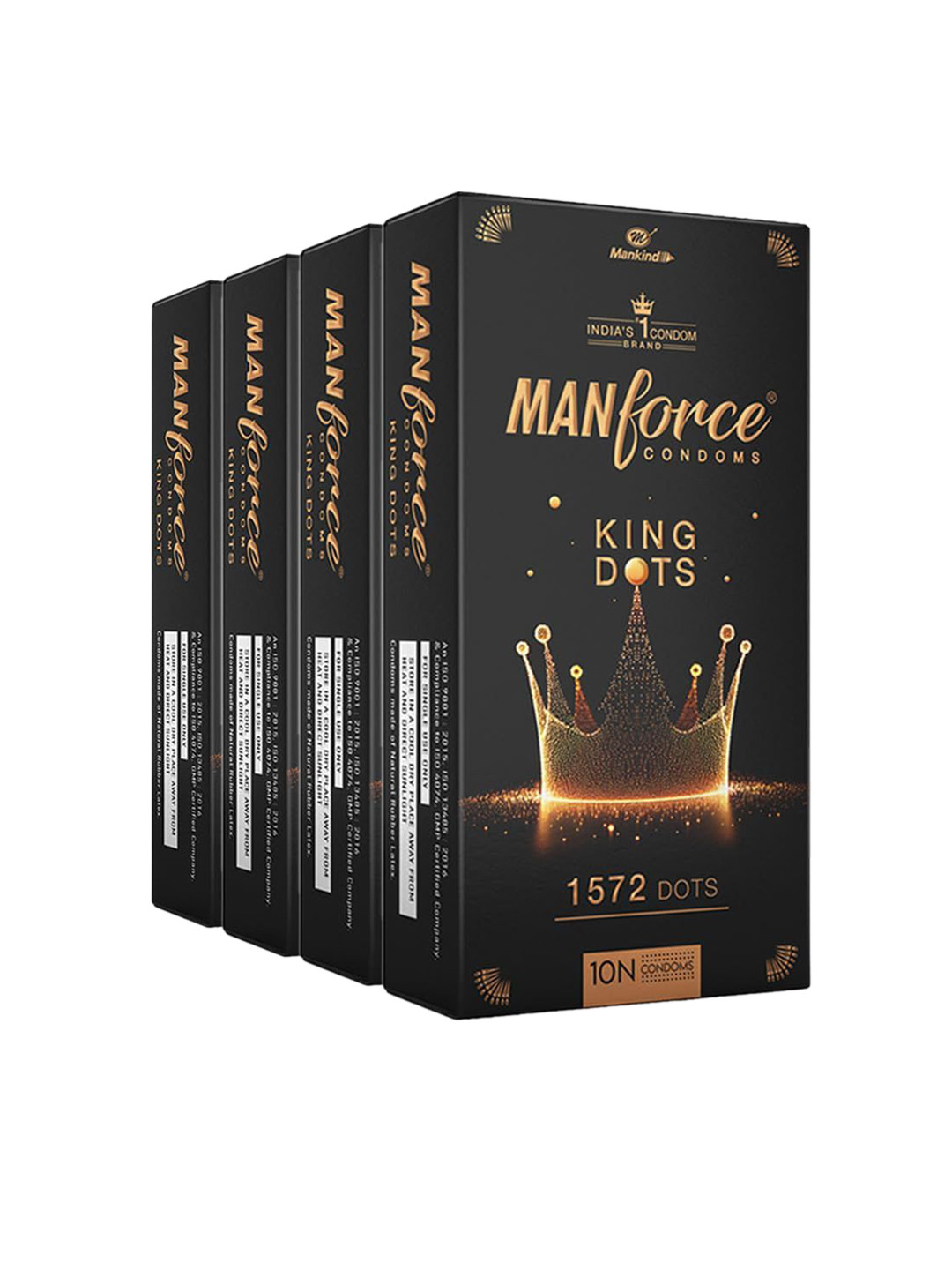 Manforce Set Of 4 King Dots Extra Dotted Condoms- 10 Condoms Each