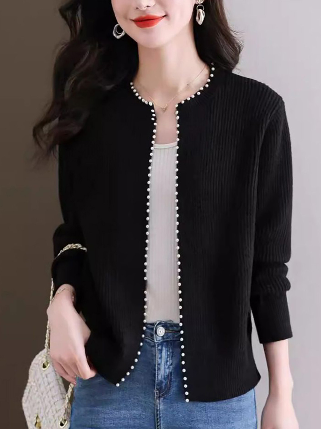 StyleCast Women Self Design Cotton Cardigan