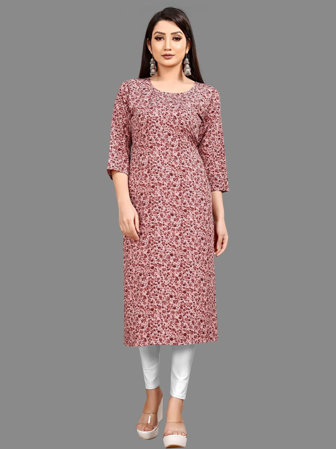 MANTRA DESIGNER Women  Maroon Polyester Kurtas